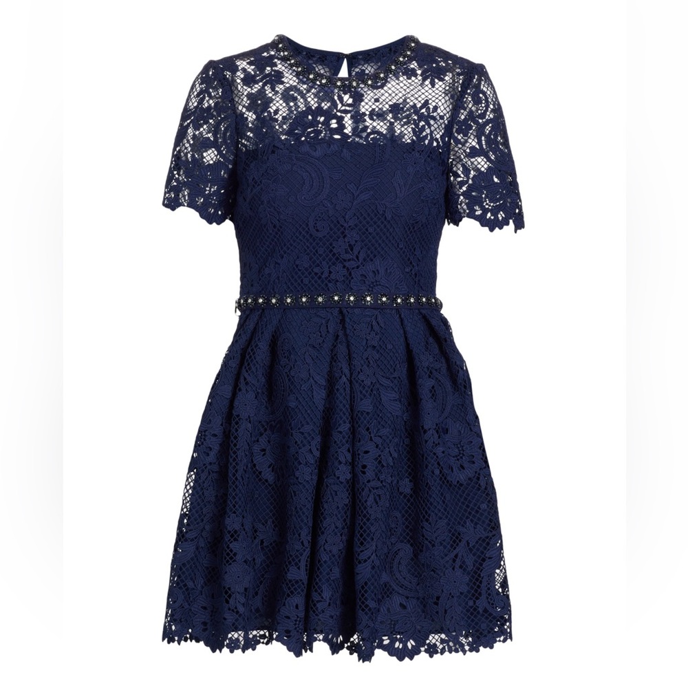 Self Portrait Lace Embellished Minidress
